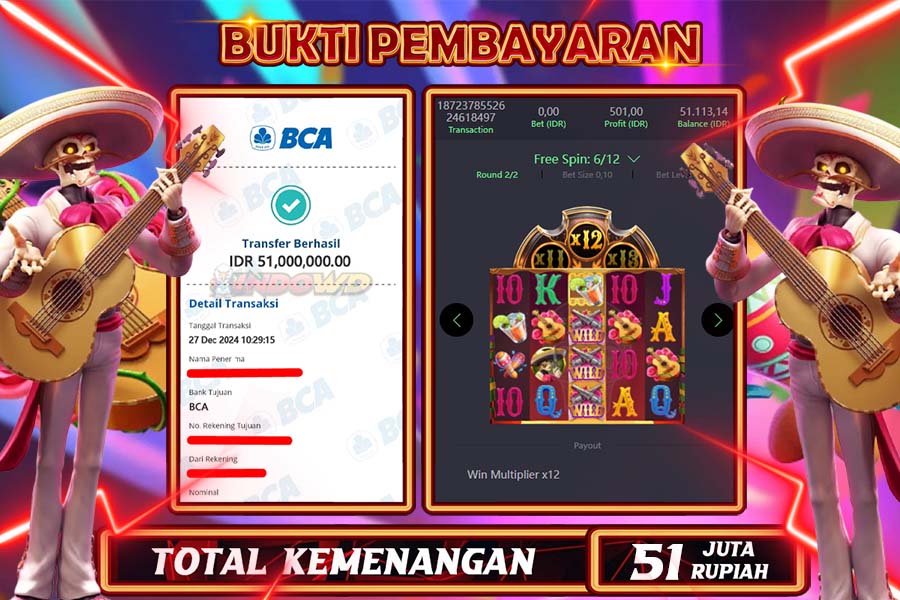 INDOWD JACKPOT SLOT WILD BANDITO Rp51.000.000,- LUNAS