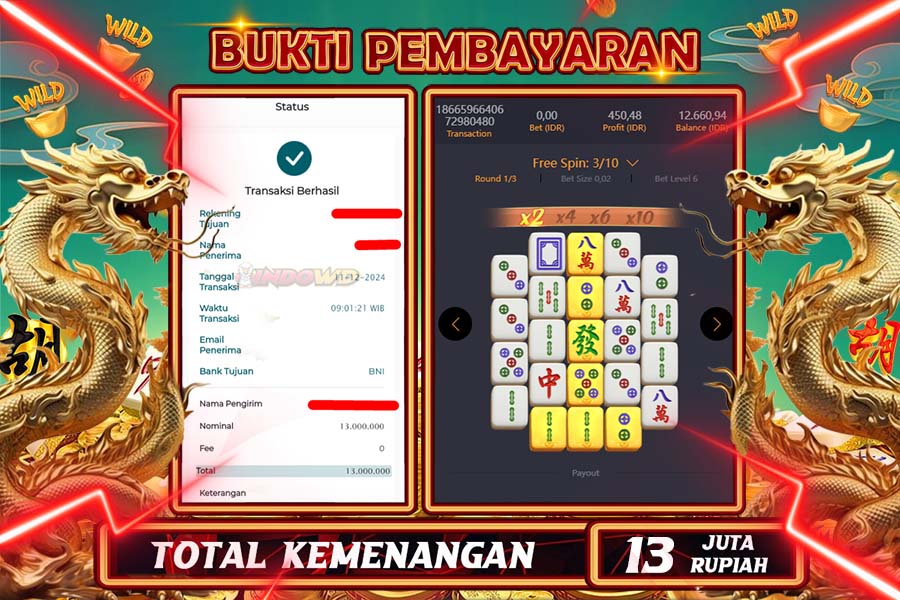 INDOWD JACKPOT SLOT MAHJONG WAYS  2  Rp.13.000.000,- LUNAS