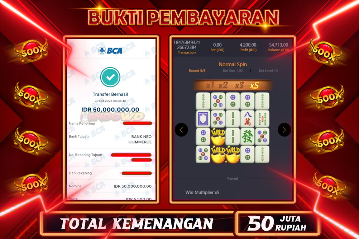 INDOWD JACKPOT SLOT MAHJONG WAYS 2 Rp.50.000.000,- LUNAS