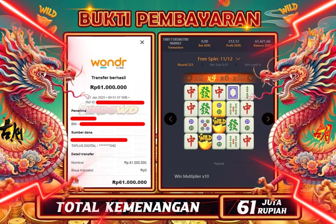 INDOWD JACKPOT SLOT MAHJONG WAYS 2 Rp61.000.000,- LUNAS