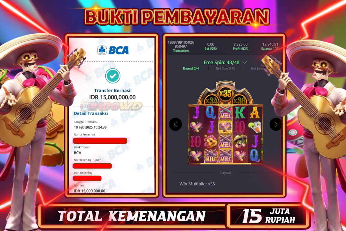 INDOWD JACKPOT SLOT WILD BANDITO Rp15.000.000,- LUNAS