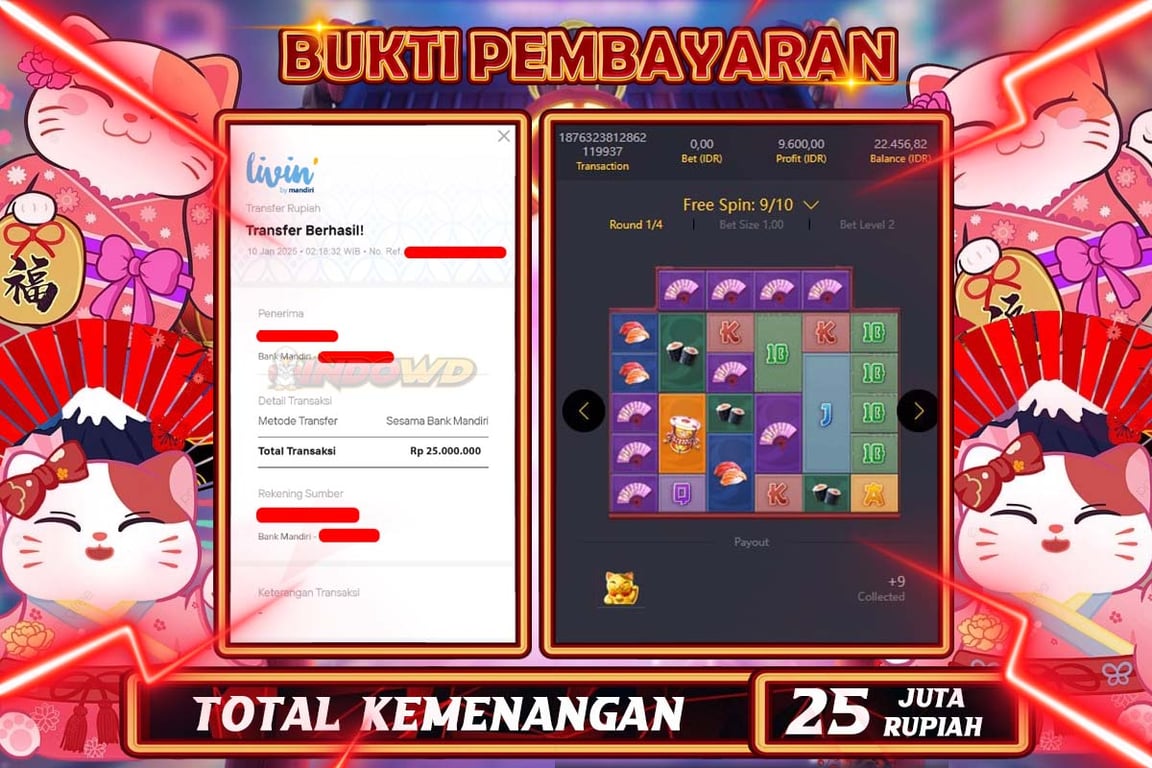 INDOWD JACKPOT SLOT LUCKY NEKO Rp 25.000.000,- LUNAS