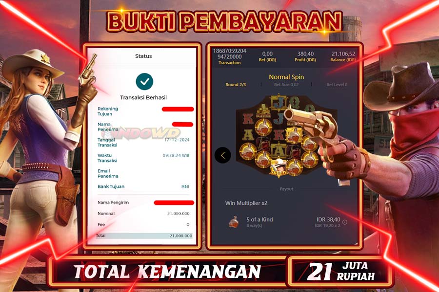 INDOWD JACKPOT LIVE GAMES SLOT WILD BOUNTY  Rp.21.000.000,- LUNAS