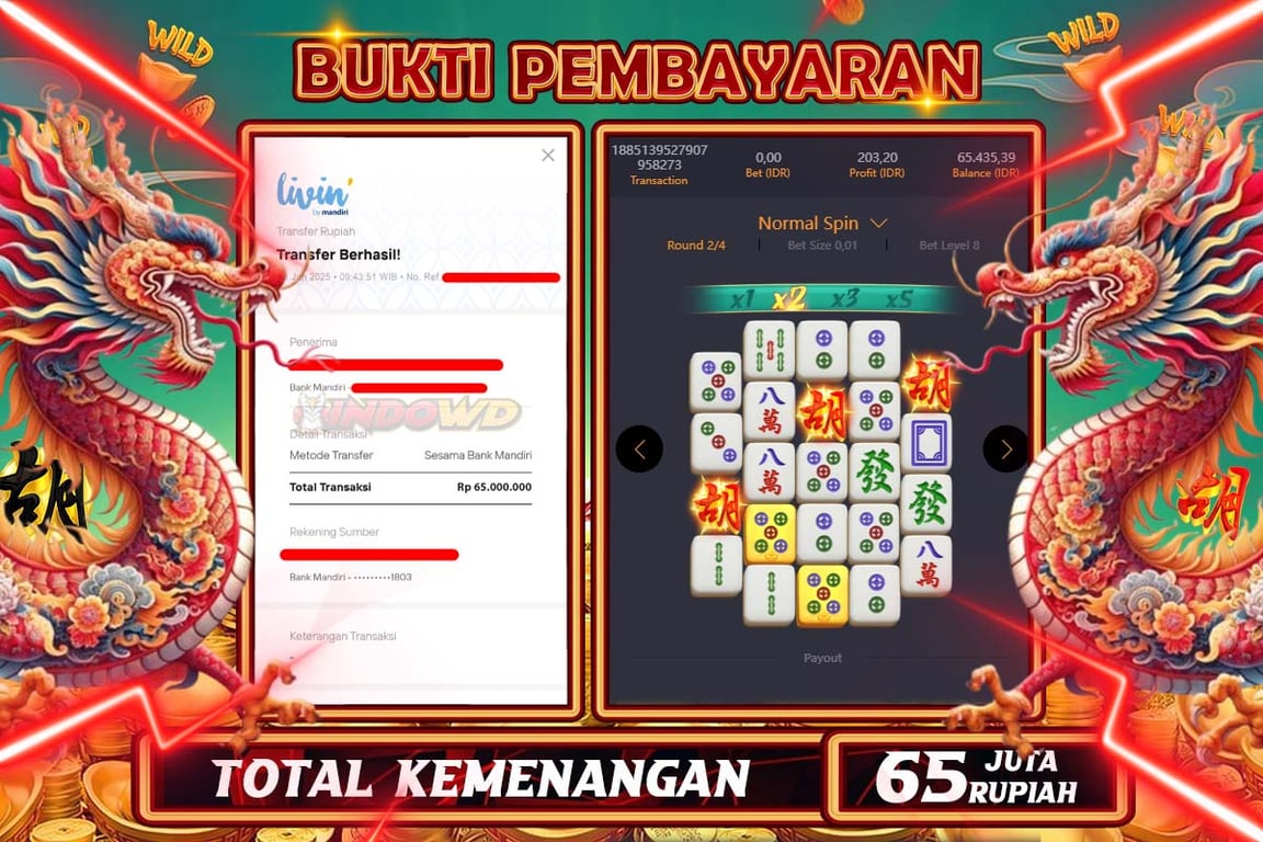 INDOWD JACKPOT SLOT MAHJONG WAYS 2 Rp65.000.000,- LUNAS