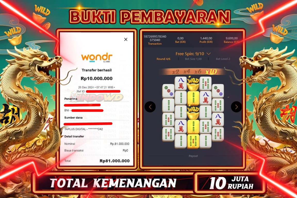 INDOWD JACKPOT SLOT MAHJONG WAYS 2 Rp10.000.000,- LUNAS