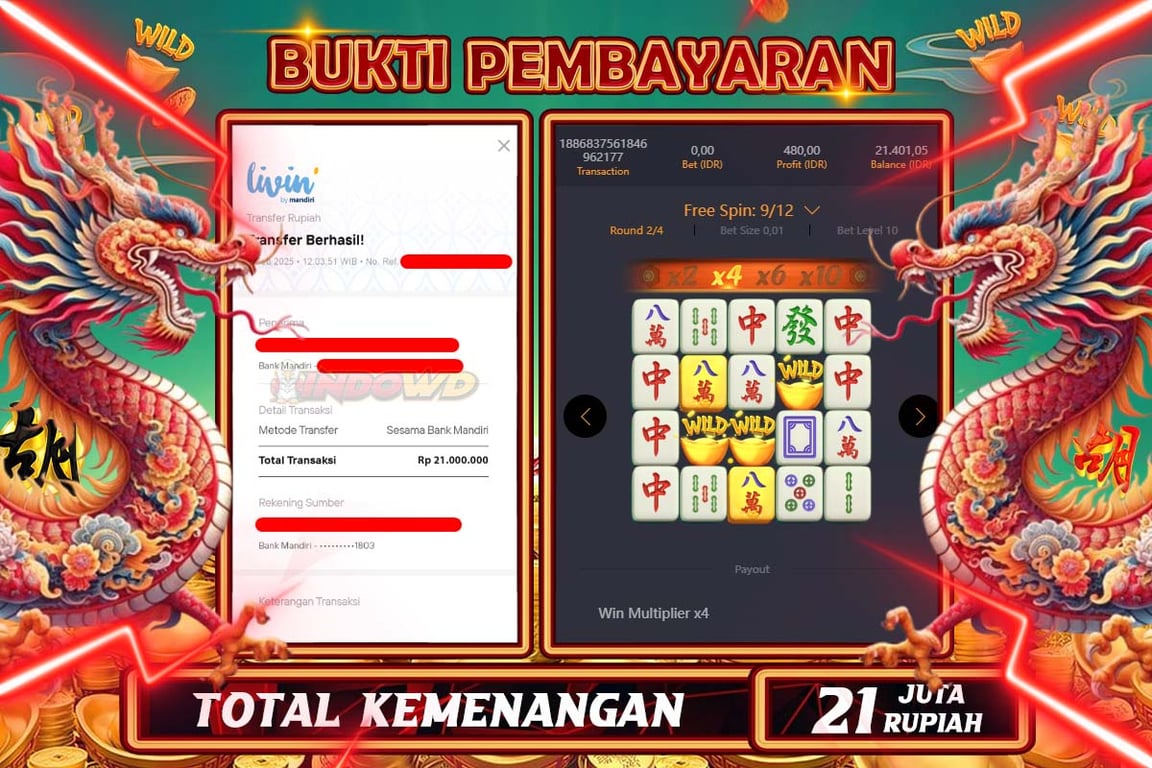INDOWD JACKPOT SLOT MAHJONG WAYS 2 Rp21.000.000,- LUNAS