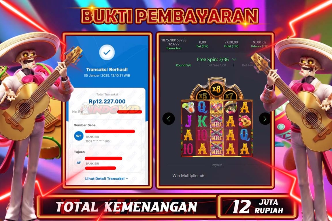 INDOWD JACKPOT SLOT WILD BANDITO Rp 12.227.000,- LUNAS
