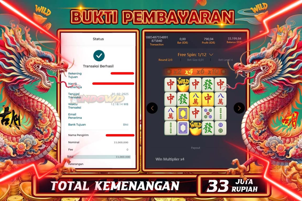 INDOWD JACKPOT SLOT MAHJONG WAYS  2 Rp.33.000.000,- LUNAS