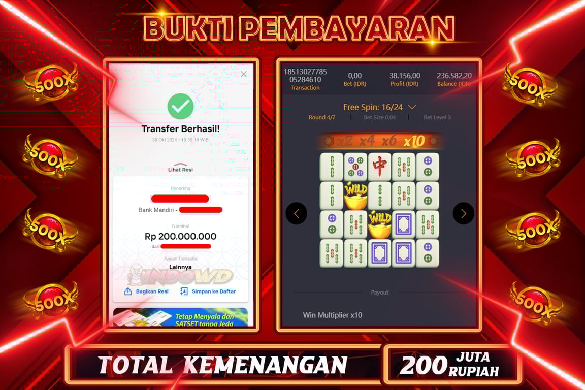 INDOWD JACKPOT SLOT MHAJONG WAYS 2 Rp.200.000.000,- LUNAS