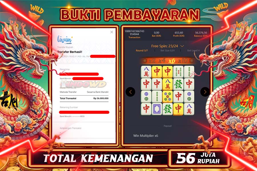 INDOWD JACKPOT SLOT MAHJONG WAYS 2 Rp56.000.000,- LUNAS