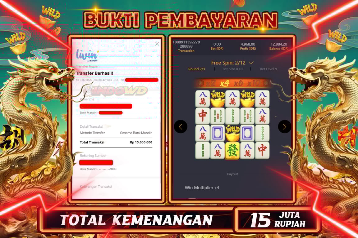 INDOWD JACKPOT SLOT MAHJONG WAYS 2 Rp.15.000.000,- LUNAS