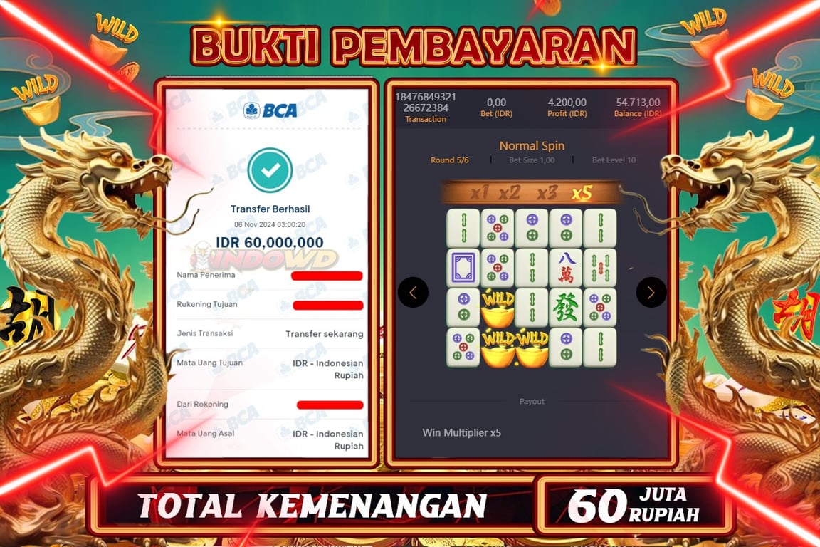 INDOWD JACKPOT SLOT MAHJONG WAYS 2 Rp.60.000.000,- LUNAS