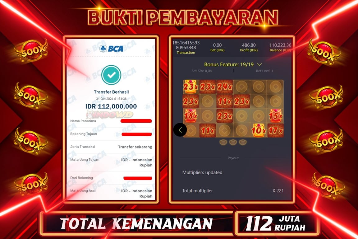 INDOWD JACKPOT SLOT CHAISENS CASH Rp.112.000.000,- LUNAS