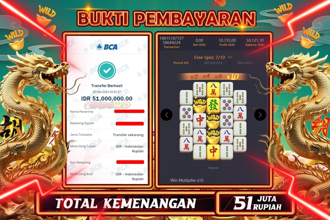 INDOWD JACKPOT SLOT MAHJONG WAYS 2 Rp.51.000.000,- LUNAS