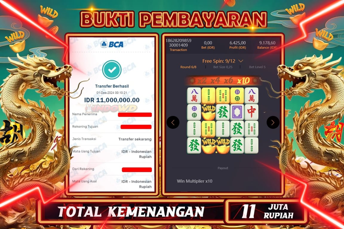 INDOWD JACKPOT SLOT MAHJONG WAYS 2 Rp.11.000.000,- LUNAS