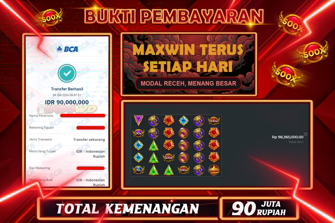 INDOWD JACKPOT SLOT GATES OF OLYMPUS Rp.90.000.000,- LUNAS