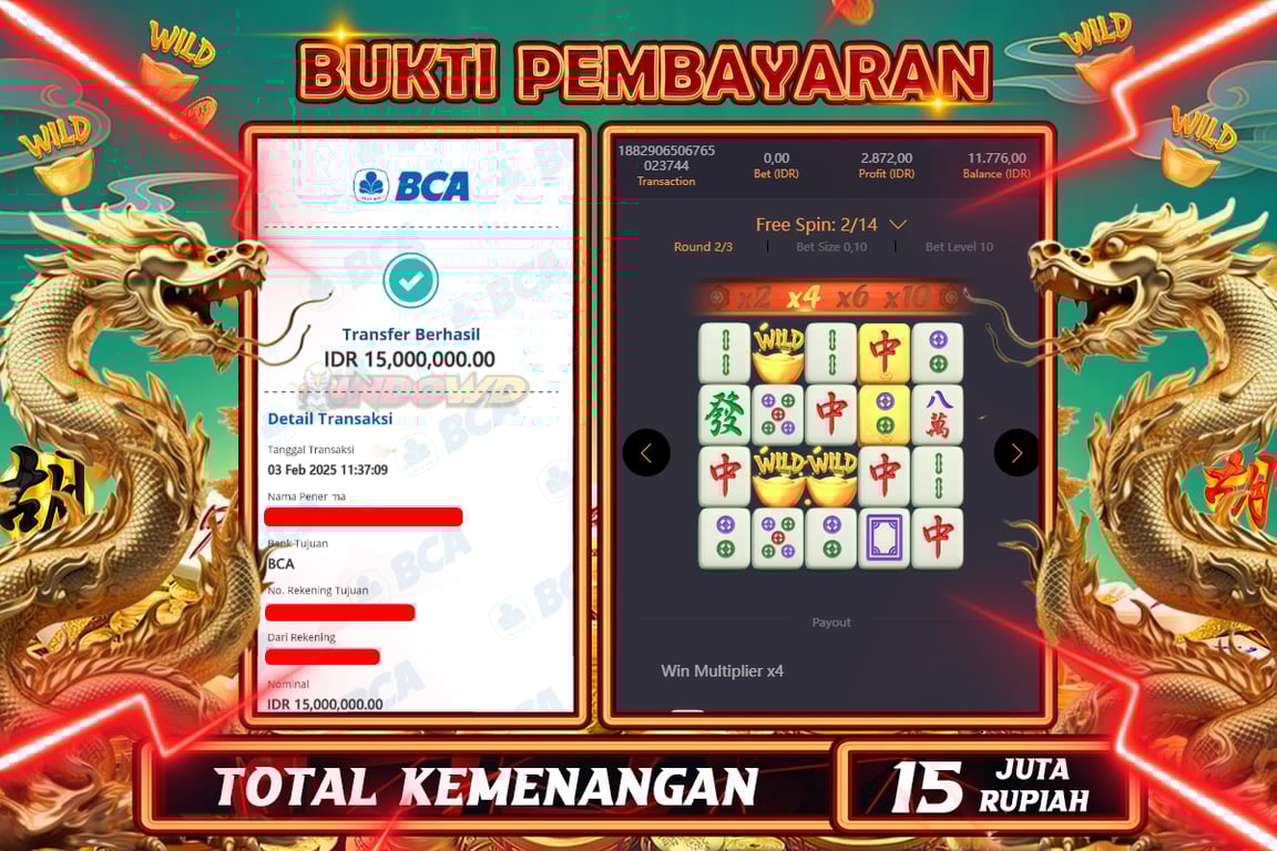 INDOWD JACKPOT SLOT MAHJONG WAYS 2 Rp15.000.000,- LUNAS