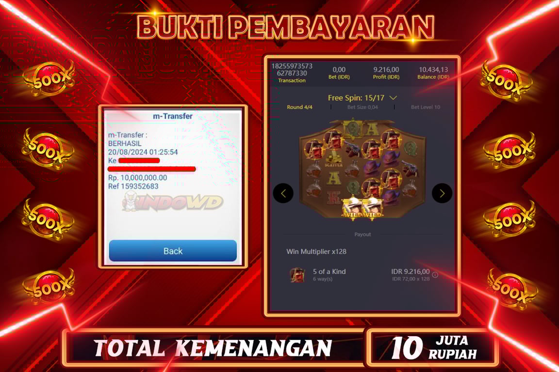 INDOWD JACKPOT SLOT WILD BOUNTY SHOWDOWN Rp.10.000.000,- LUNAS