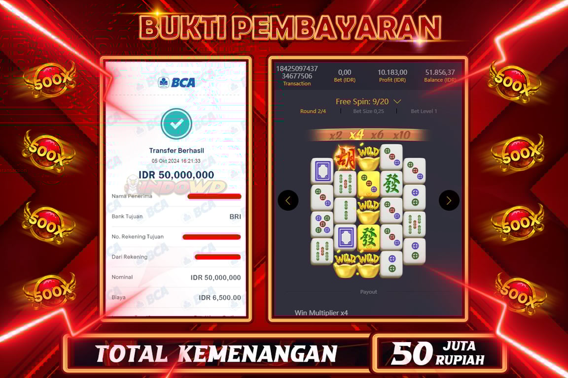 INDOWD JACKPOT SLOT MAHJONG WAYS 2 Rp.50.000.000,- LUNAS