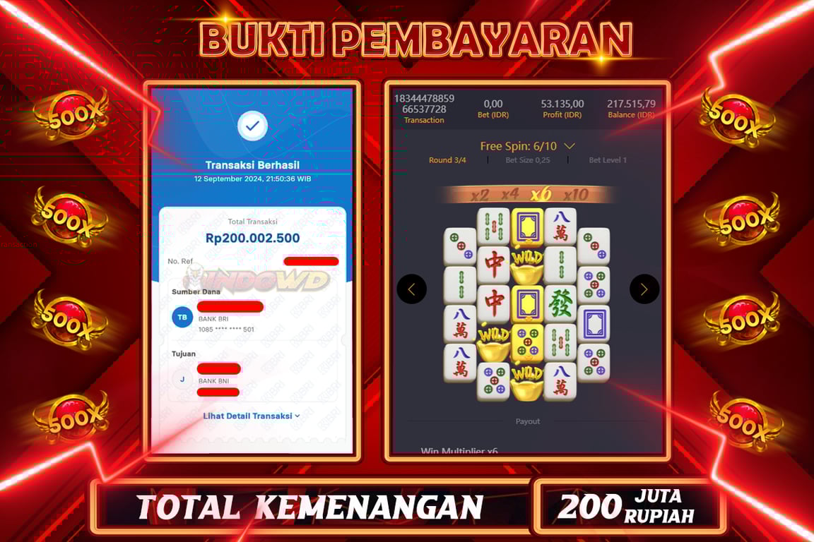 INDOWD JACKPOT SLOT MAHJONG WAYS 2 Rp.200.000.000,- LUNAS