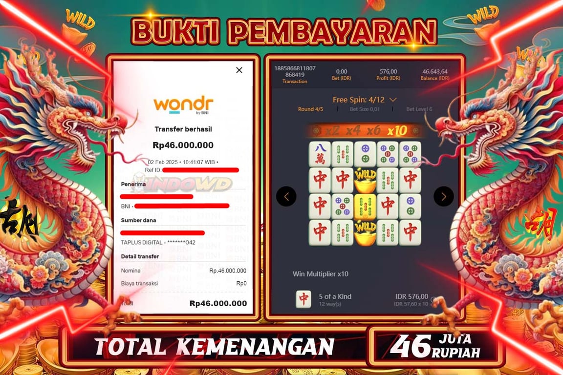 INDOWD JACKPOT SLOT MAHJONG WAYS 2 Rp46.000.000,- LUNAS