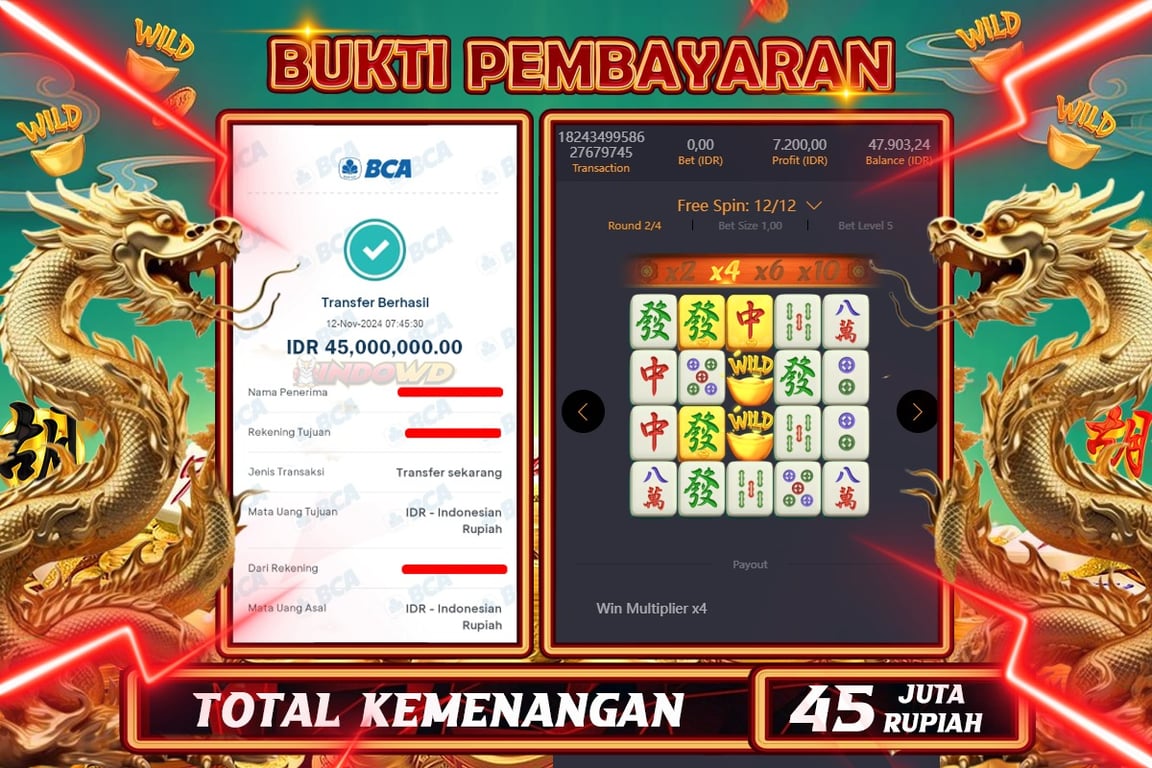 INDOWD JACKPOT SLOT MAHJONG WAYS 2 Rp.45.000.000,- LUNAS