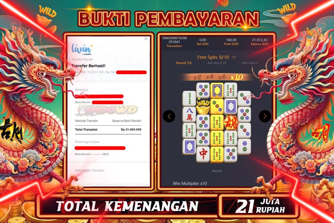 INDOWD JACKPOT SLOT MAHJONG WAYS 2 Rp21.000.000,- LUNAS