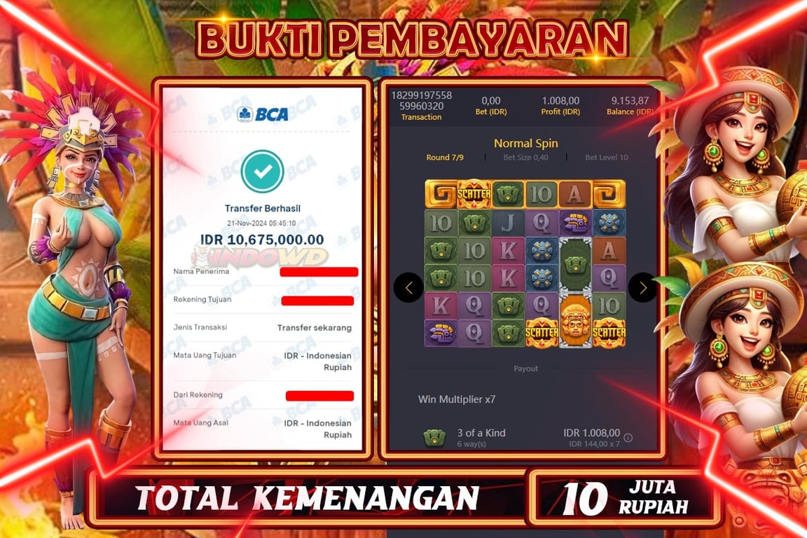 INDOWD JACKPOT SLOT AZTEC OF TREASURE Rp.10.675.000,- LUNAS