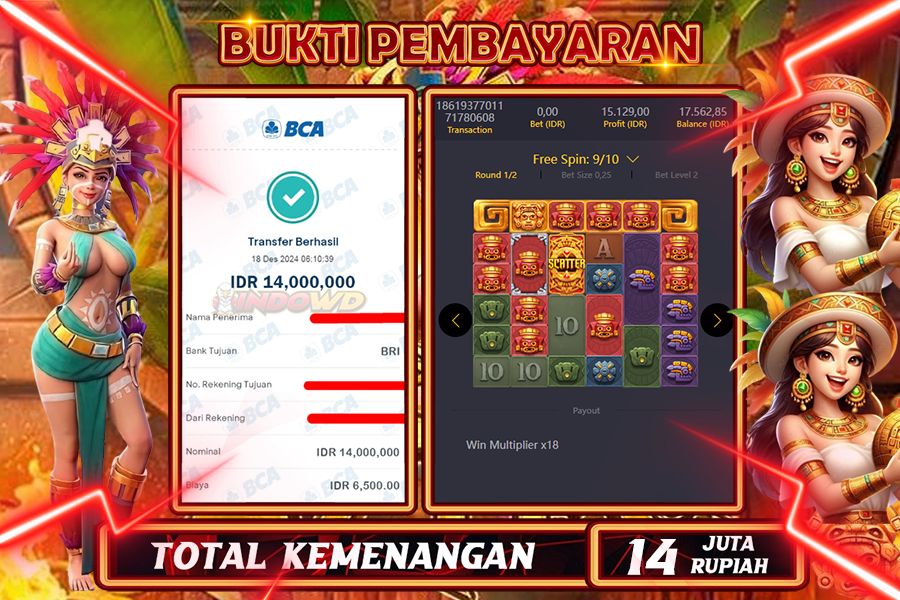 INDOWD JACKPOT LIVE GAMES  SLOT AZTEC FORTUNE  Rp.14.000.000,- LUNAS