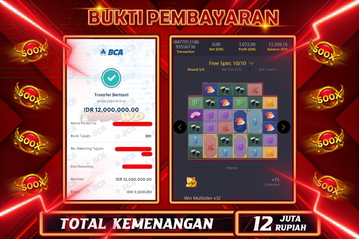 INDOWD JACKPOT SLOT LUCKY NEKO Rp.12.000.000,- LUNAS