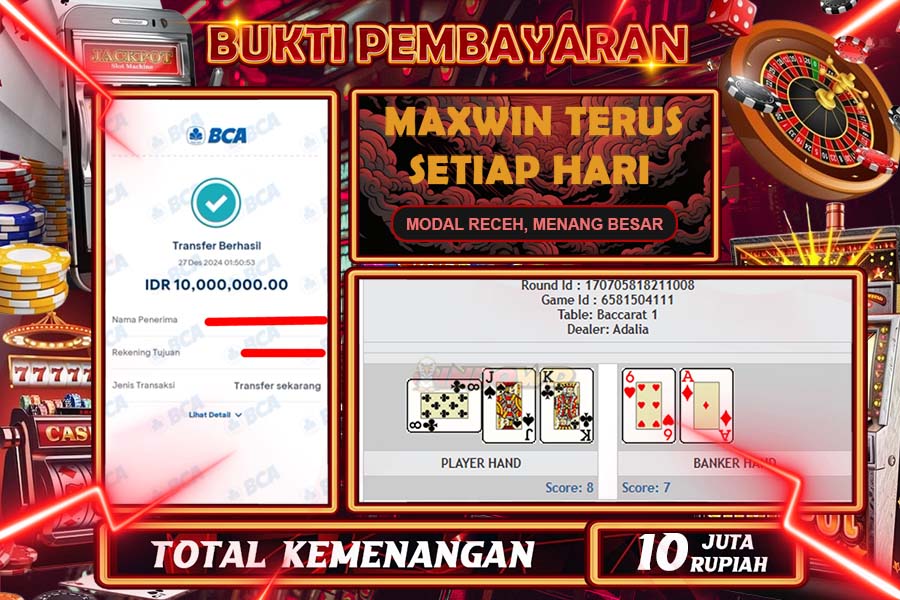 INDOWD JACKPOT PP - CHINESE SPEED BACCARAT 1 Rp10.000.000,- LUNAS