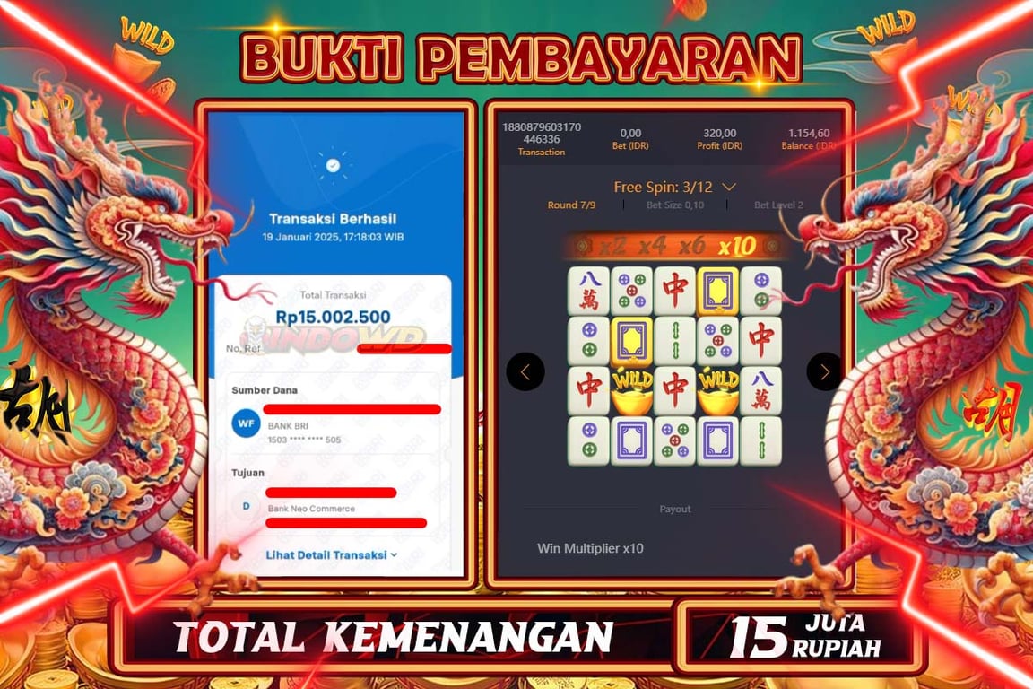 INDOWD JACKPOT SLOT MAHJONG WAYS 2 Rp15.002.500,- LUNAS