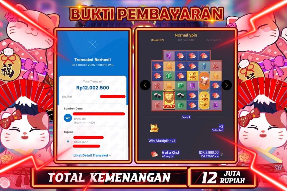INDOWD JACKPOT SLOT LUCKY NEKO Rp12.002.500,- LUNAS