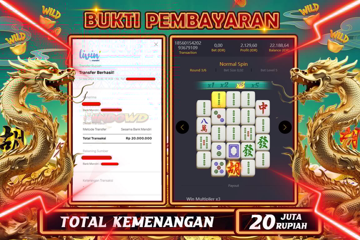 INDOWD JACKPOT SLOT MAHJONG WAYS 2 Rp.20.000.000,- LUNAS