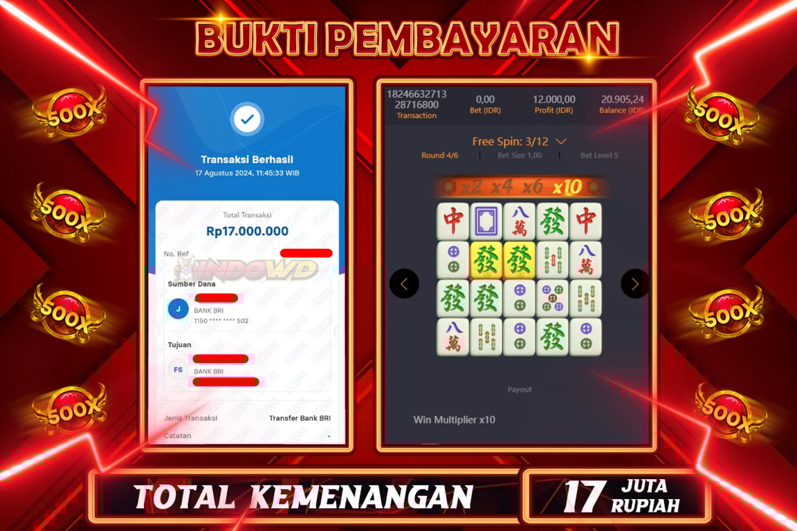 INDOWD JACKPOT SLOT MAHJONG WAYS 2 Rp.17.000.000,- LUNAS