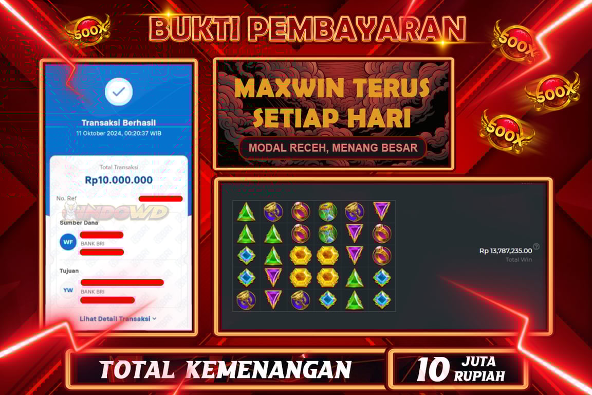 INDOWD JACKPOT SLOT GATES OF OLYMPUS 1000 Rp.10.000.000,- LUNAS