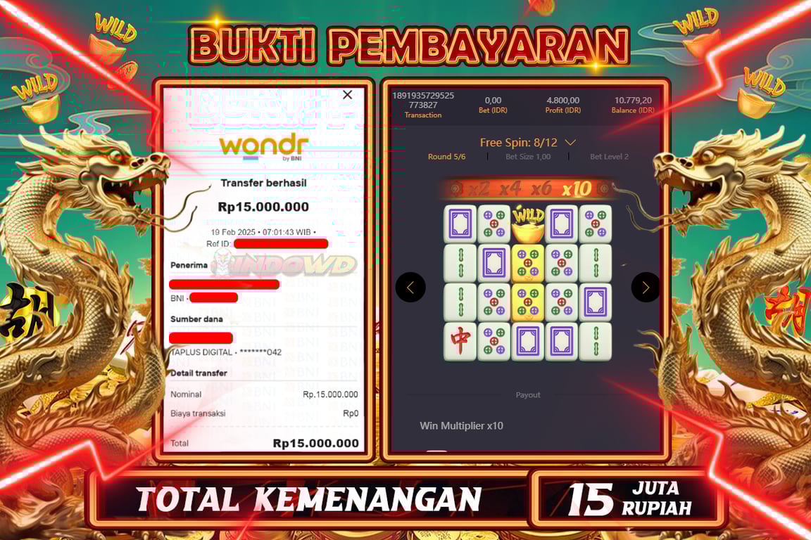 INDOWD JACKPOT SLOT MAHJONG WAYS 2 Rp15.000.000,- LUNAS