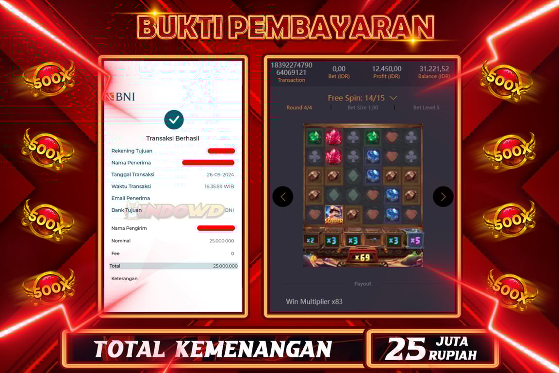 INDOWD JACKPOT SLOT WILD BOUNTY SHOWDOWN Rp.25.000.000,- LUNAS