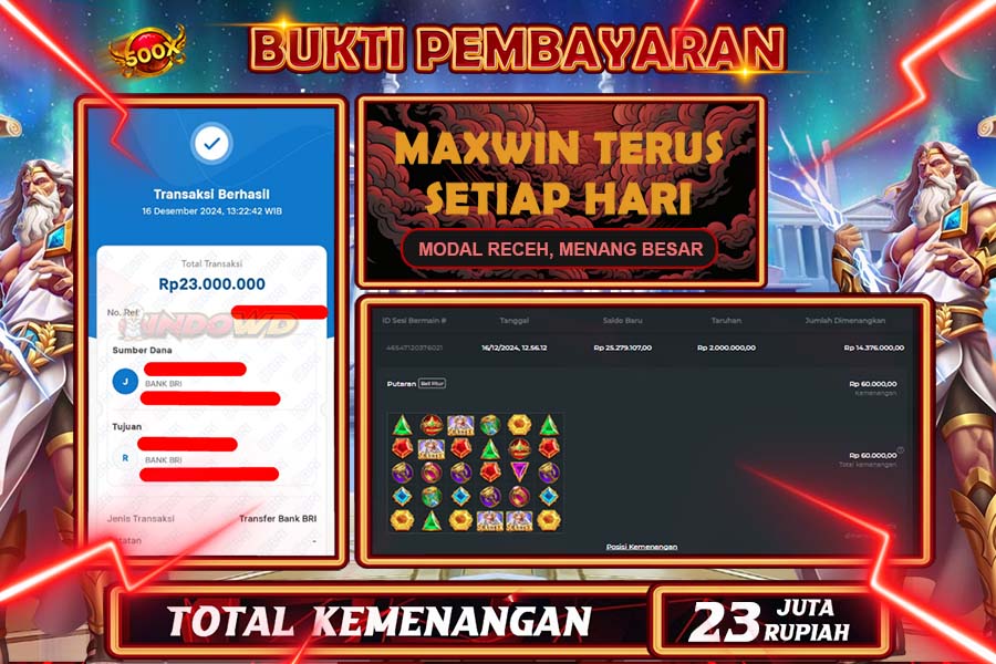 INDOWD JACKPOT SLOT GATES OF OLYMPUS 1000 Rp.23.000.000,- LUNAS