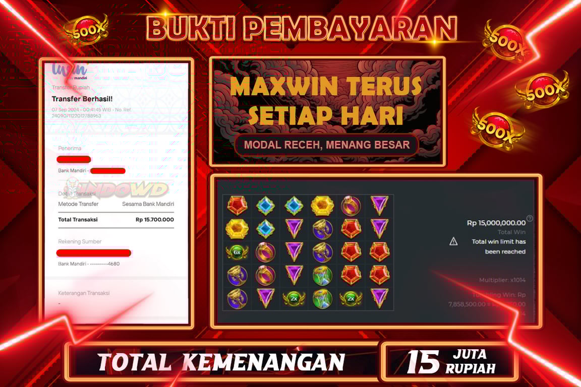 INDOWD JACKPOT SLOT GATES OF OLYMPUS 1000 Rp.15.000.000,- LUNAS