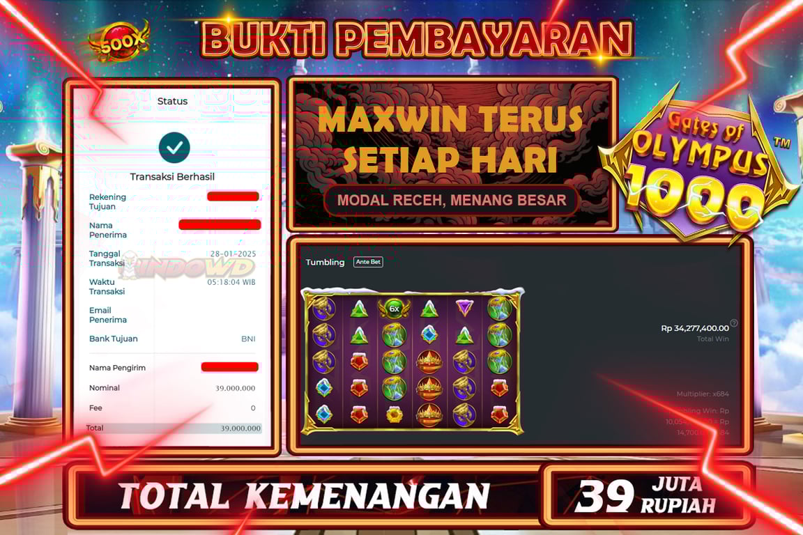 INDOWD JACKPOT SLOT GATES OF OLYMPUS X MAS Rp39.000.000,- LUNAS