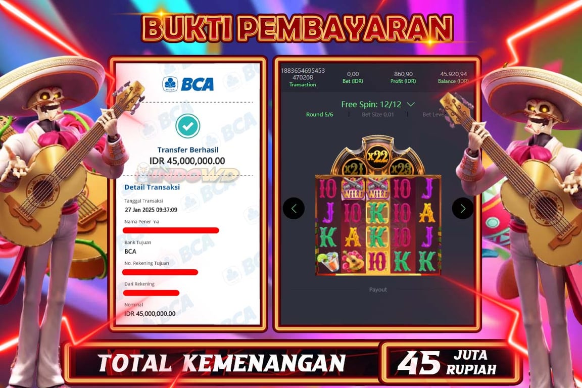 INDOWD JACKPOT SLOT WILD BANDITO Rp45.000.000,- LUNAS