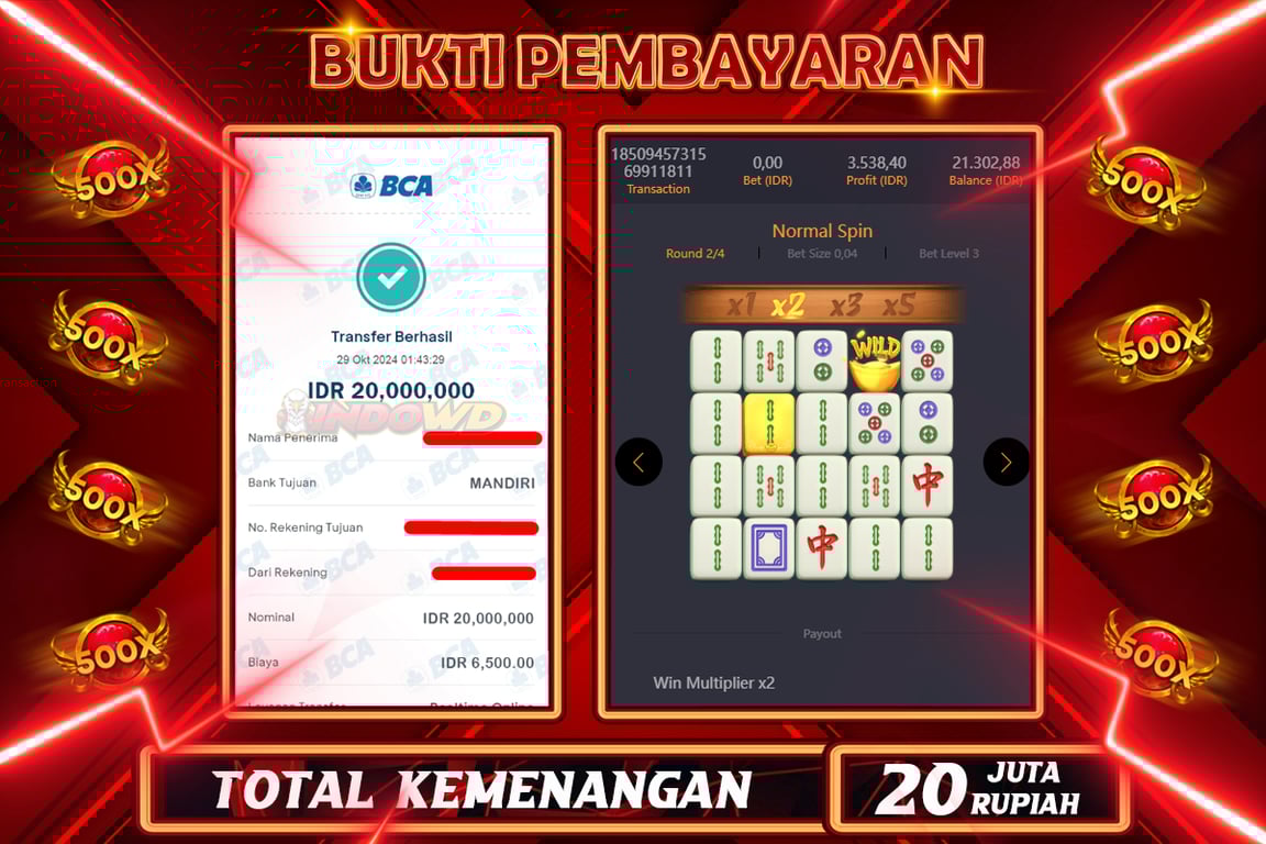 INDOWD JACKPOT SLOT MAHJONG WAYS 2 Rp.20.000.000,- LUNAS