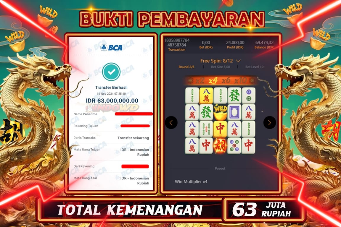 INDOWD JACKPOT SLOT MAHJONG WAYS 2 Rp.63.000.000,- LUNAS