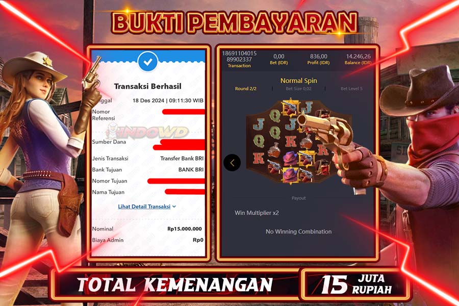 INDOWD JACKPOT LIVE GAMES  SLOT WILD BOUNTY Rp.15.000.000,- LUNAS