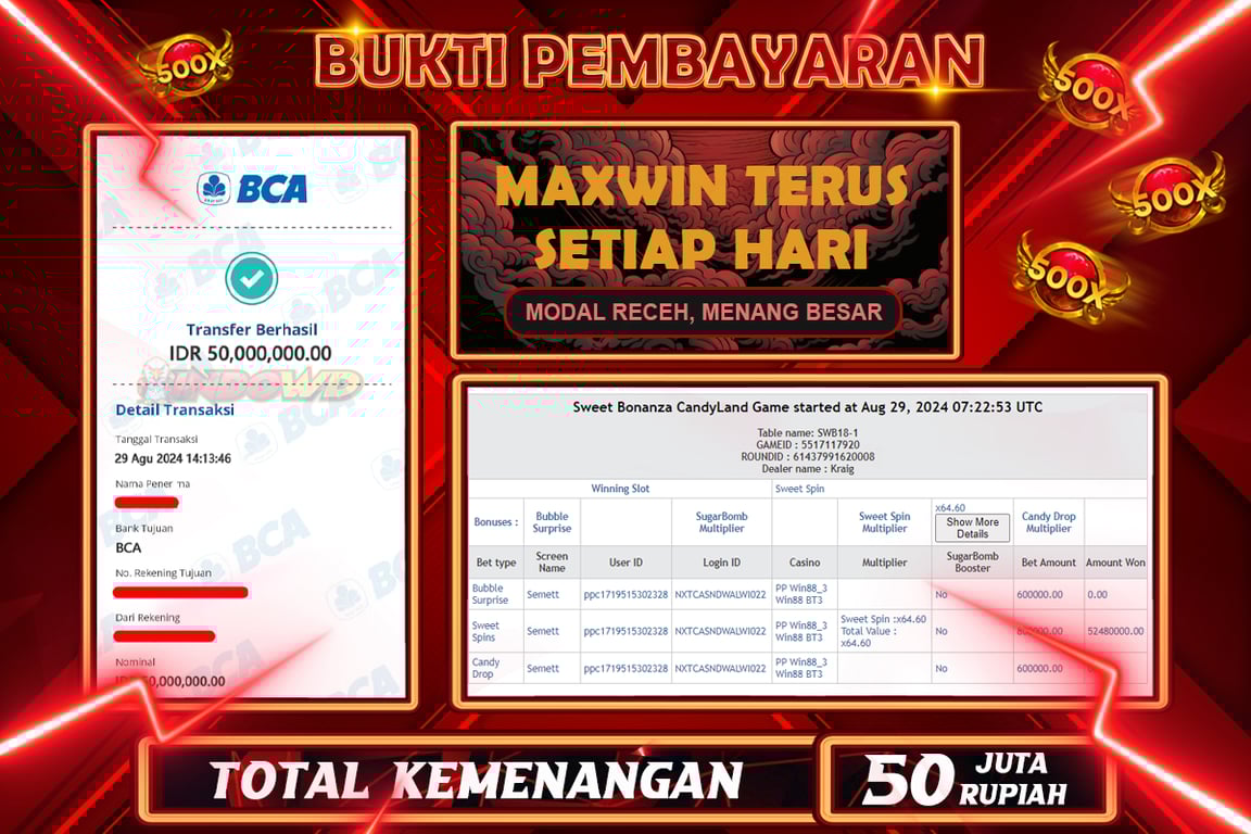 INDOWD JACKPOT CASINO Rp.50.000.000,- LUNAS
