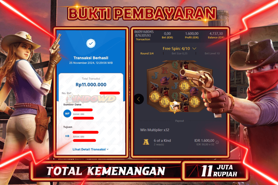 INDOWD JACKPOT SLOT WILD BOUNTY SHOWDOWN Rp.11.000.000,- LUNAS
