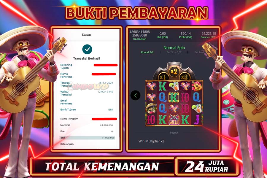 INDOWD JACKPOT SLOT WILD BANDITO Rp.24.000.000,- LUNAS