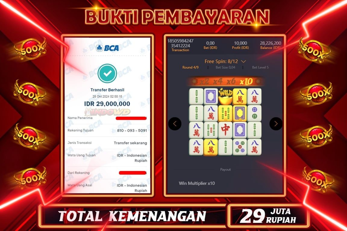 INDOWD JACKPOT SLOT MAHJONG WAYS 2 Rp.29.000.000,- LUNAS
