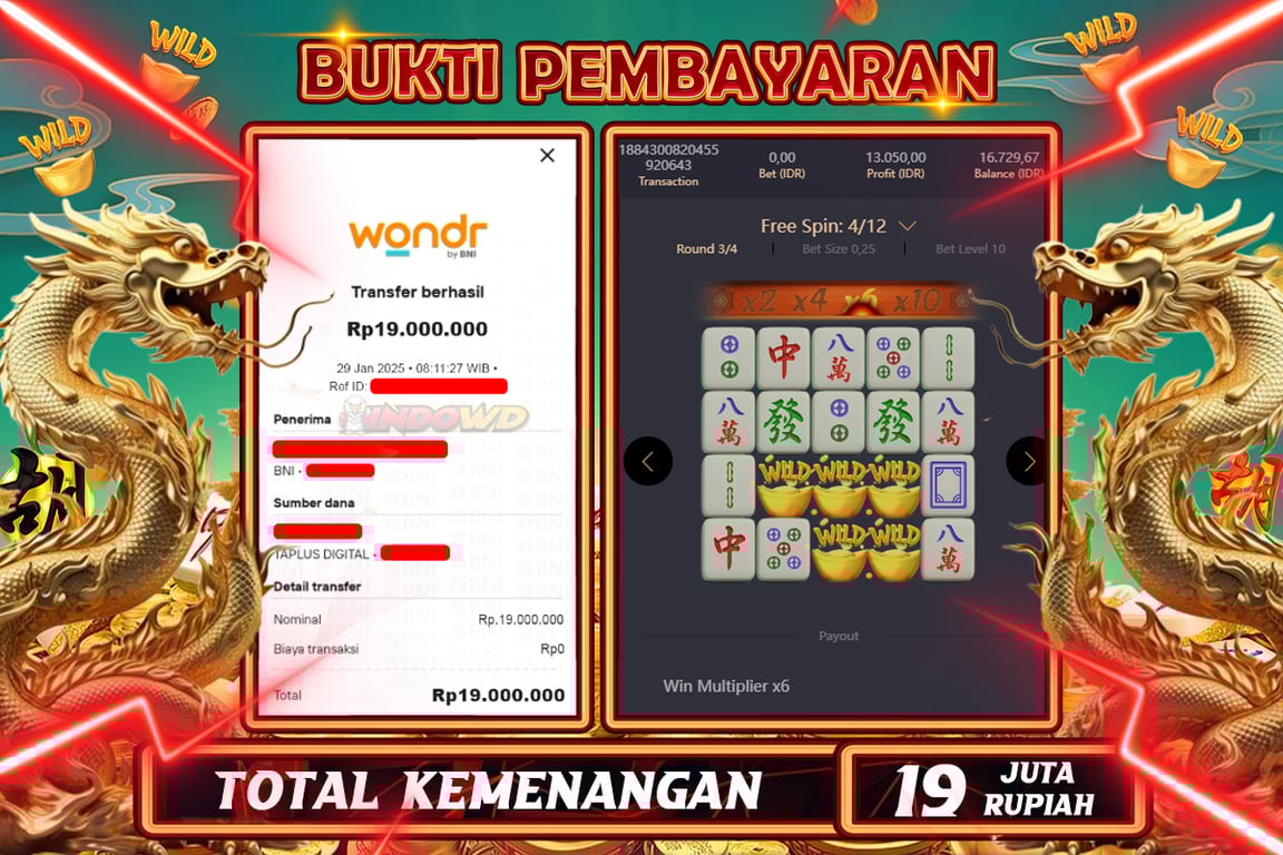INDOWD JACKPOT SLOT MAHJONG WAYS 2 Rp19.000.000,- LUNAS